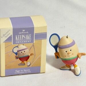 Hallmark EASTER Vintage 1993 Ornament Eggs in Sports Tennis Forehand 2nd Series